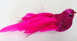 Pink Bird with clip 10cm